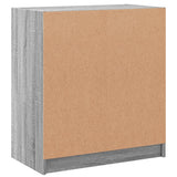 Side Cabinet with Glass Doors Grey Sonoma 68x37x75.5 cm 836383
