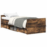 Bed Frame without Mattress Smoked Oak 100x200 cm 3203800