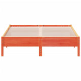 Bed Frame without Mattress Wax Brown 150x200 cm King Size Solid Wood Pine 842697