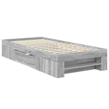 Bed Frame Grey Sonoma 90 x 200 cm Engineered Wood 3408800