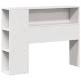 Headboard with Storage White 90 cm Solid Wood Pine 855643