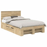 Bed Frame Sonoma Oak 120 x 200 cm Engineered Wood 3408776