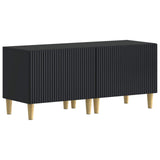 5 Piece LED TV Cabinet Black Engineered Wood 3416595