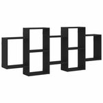 ZNTS Wall Shelf Black Oak 159x18x65 cm Engineered Wood 868064