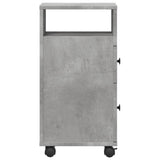 Narrow Bathroom Cabinet with Wheels Concrete Grey Engineered Wood 855235