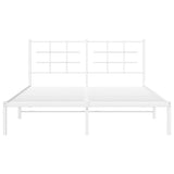 Metal Bed Frame without Mattress with Headboard White 150x200cm 355612