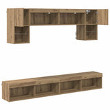 TV Wall Units with LED 6 pcs Artisan Oak Engineered Wood 3402963