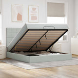 Ottoman Bed with Mattresses Light Grey 160x200cm Velvet 3313481