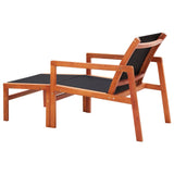 Garden Chair Natural wood colour, Black Solid eucalyptus wood 48702