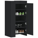 Shoe Cabinet Black 52x37.5x100 cm Engineered Wood 848438
