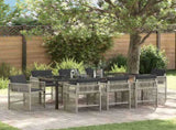 Garden Dining Set 9 pcs Light Grey Powder-Coated Steel 3380668