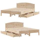 Bed Frame without Mattress 140x200 cm Solid Wood Pine 3301827