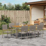 Garden Dining Set 9 pcs Grey Poly Rattan 3365413