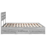 Bed Frame with Drawer Grey Sonoma 180 x 200 cm Engineer Wood 3411488