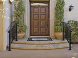 Matte Black Outdoor 2-Step Iron Handrail 19037788