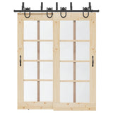 Sliding Door Hardware Kit 183 cm Steel Black 3295737
