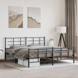 Metal Bed Frame without Mattress with Footboard Black 183x213cm 355584