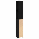 Bathroom Cabinet Black Oak 25 x 25 x 170 cm Engineered Wood 862669