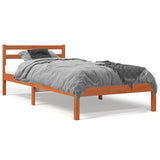 Bed Frame without Mattress Wax Brown 90x200 cm Solid Wood Pine 844142