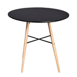 ZNTS Dining Table MDF Round Black 241304