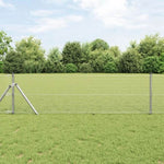 ZNTS Welded Wire Fence with 13 Posts 0.6x25 m Galvanised Steel 3351601