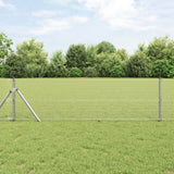 ZNTS Welded Wire Fence with 13 Posts 0.6x25 m Galvanised Steel 3351601