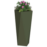 Planter 2 pcs Olive Green 30 x 30 x 75 cm Steel 883773