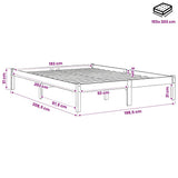 Bed Frame without Mattress 193x203 cm Solid Wood Pine King 822460