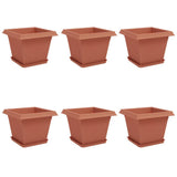 Plant Pots 6 pcs Brick Red 28.5 x 28.5 x 22 cm Plastic 3403293