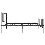 Metal Bed Frame without Mattress with Footboard Black 90x200cm 352491