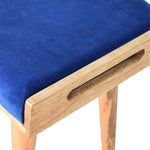 Royal Blue Velvet Tray Footstool IN1603