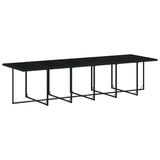 17 Piece Garden Dining Set with Cushions Black Poly Rattan 3210882