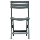 Garden Chair Set of 2 Green Plastic Standard Collapsible 48789