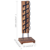 288809 Wine Rack for 6 Bottles 35x35x100 cm Solid Teak Wood