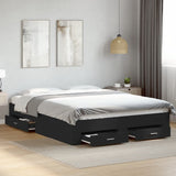 Bed Frame with Drawers without Mattress Black 140x200 cm 3280385