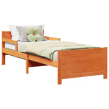 Bed Frame with Headboard Wax Brown 80 x 200 cm Engineered Wood 877211