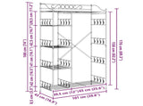 Open Wardrobe with Shelf Black 101 x 43 x 188 cm Steel 42021359