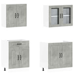 ZNTS 4 Piece Kitchen Cabinet Set Kalmar Concrete Grey Engineered Wood 3314855