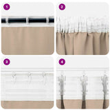Blackout Curtains with Rings 2 pcs Taupe 260 x 140 cm Polyester 4107442