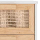 Sideboard White Engineered wood, solid pinewood, natural rattan 345642