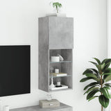 TV Cabinet with LED Lights Concrete Grey 40.5x30x102 cm 837060