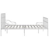 Bed Frame without Mattress with Slatted Base White Metal 200x200 cm 284607
