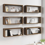Wall Cube Shelves 6 pcs Brown Oak 60x15x23 cm Engineered Wood 815932