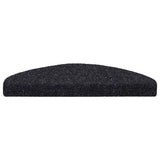 Stair Mats Self-adhesive 15 pcs 65x21x4 cm Black Half Round Large 132698