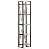 Bookcase Natural wood and black 320616