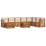 Outdoor Sofa Set 9 pcs Natural Solid Acacia Wood 3375329