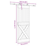 Sliding Door NARVIK Natural and Black 70 x 210 cm 3445359