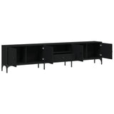 TV Cabinet with Drawer Black 200x25x44 cm Engineered Wood 838988