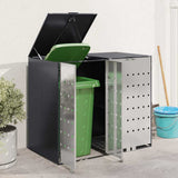 Wheelie Bin Storage for 2 Bins Anthracite 136 x 77.5 x 115.5 cm 3394778