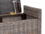 Storage Bench with Cushion Grey 110 x 40 x 50 cm Rattan 42011575